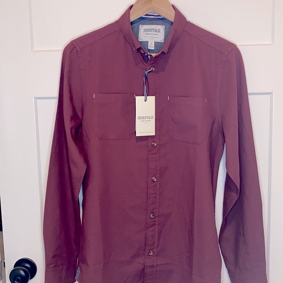 NWT Report Collection Solid Oxford Sport Shirt - Picture 2 of 8